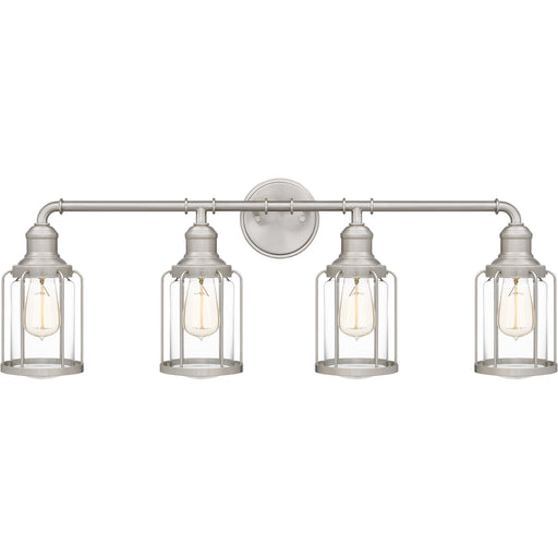 Quoizel Ludlow 4 Light Bath Light, Brushed Nickel/Clear - LUD8634BN