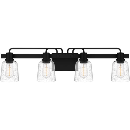 Quoizel Lydia 4 Light Bath Light, Matte Black/Clear Seedy - LYD8634MBK