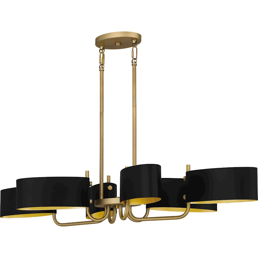 Quoizel Madden 6 Light Island Light, Aged Brass/Metal