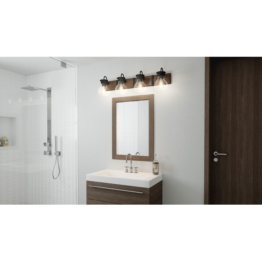 Quoizel Maverick 4 Light Bath Vanity, Earth Black