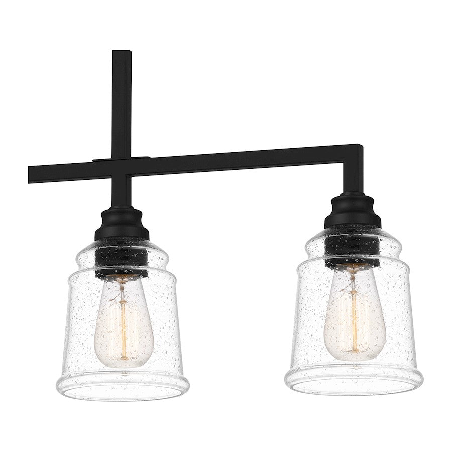 Quoizel Mcintire 4 Light Island Light, Matte Black/Clear Seedy