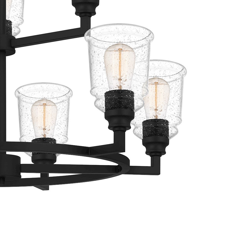 Quoizel Mcintire Chandelier, Matte Black/Clear Seedy