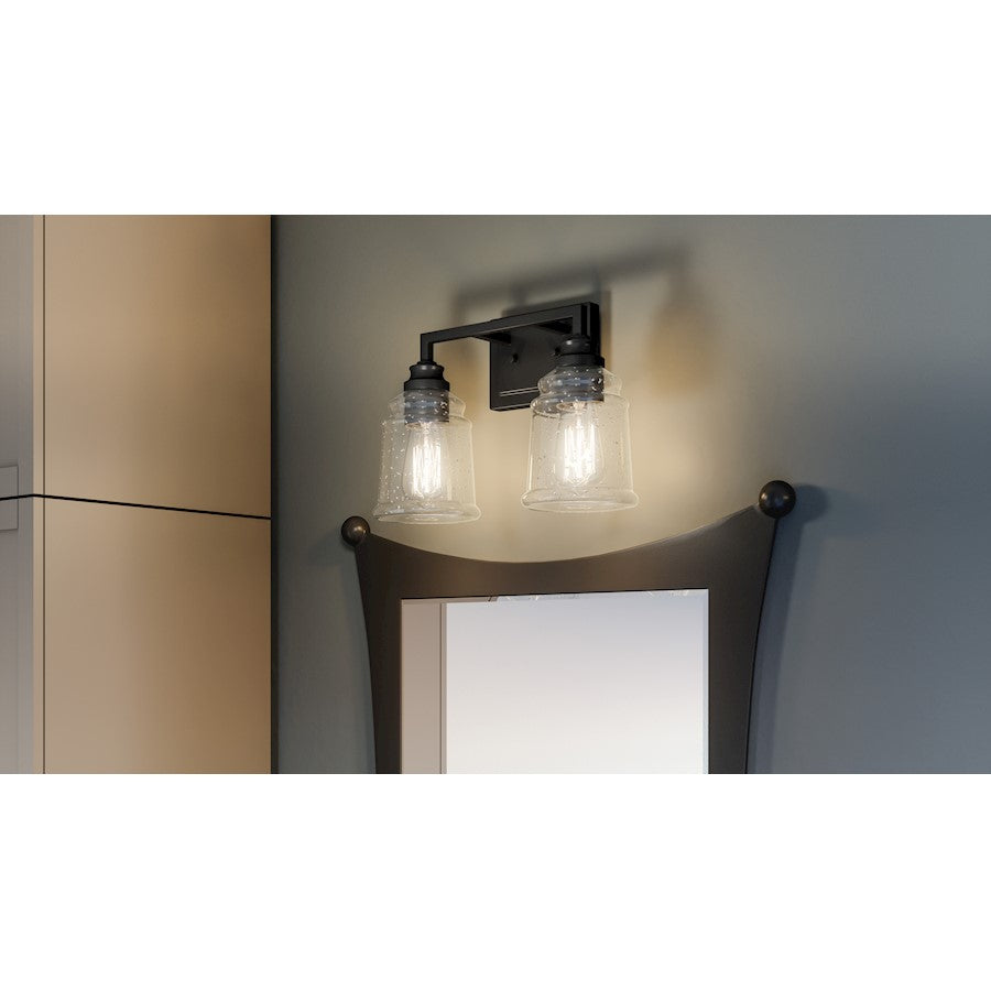 2 Light Bathroom Vanity Light, Matte Black