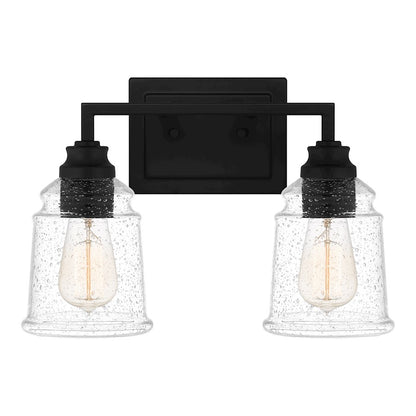 2 Light Bathroom Vanity Light, Matte Black