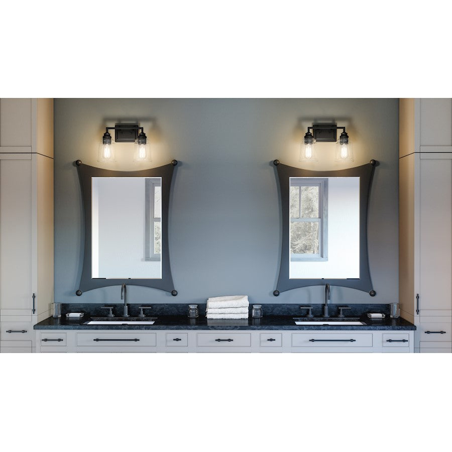 2 Light Bathroom Vanity Light, Matte Black