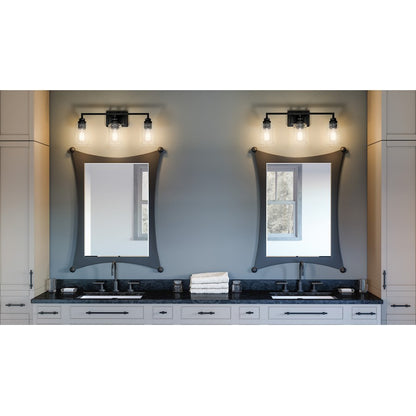 3 Light Bathroom Vanity Light, Matte Black