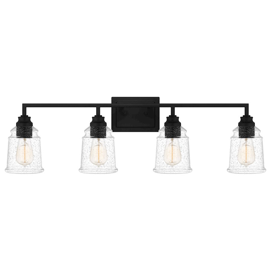 4 Light Bathroom Vanity Light, Matte Black