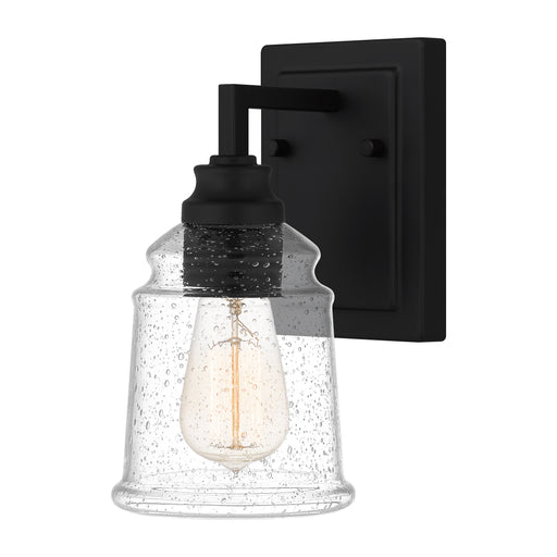 Quoizel McIntire 1 Light Wall Sconce, Matte Black/Clear Seedy - MCI8705MBK