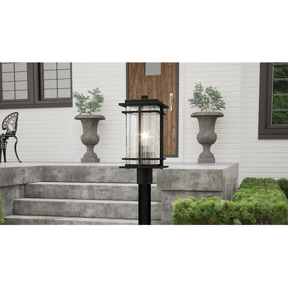 Quoizel McAlister 1 Light 16" Outdoor Lantern, Earth Black/Textured