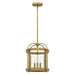 Quoizel McPherson 3 Light Pendant, Weathered Brass/Clear - MCP2814WS