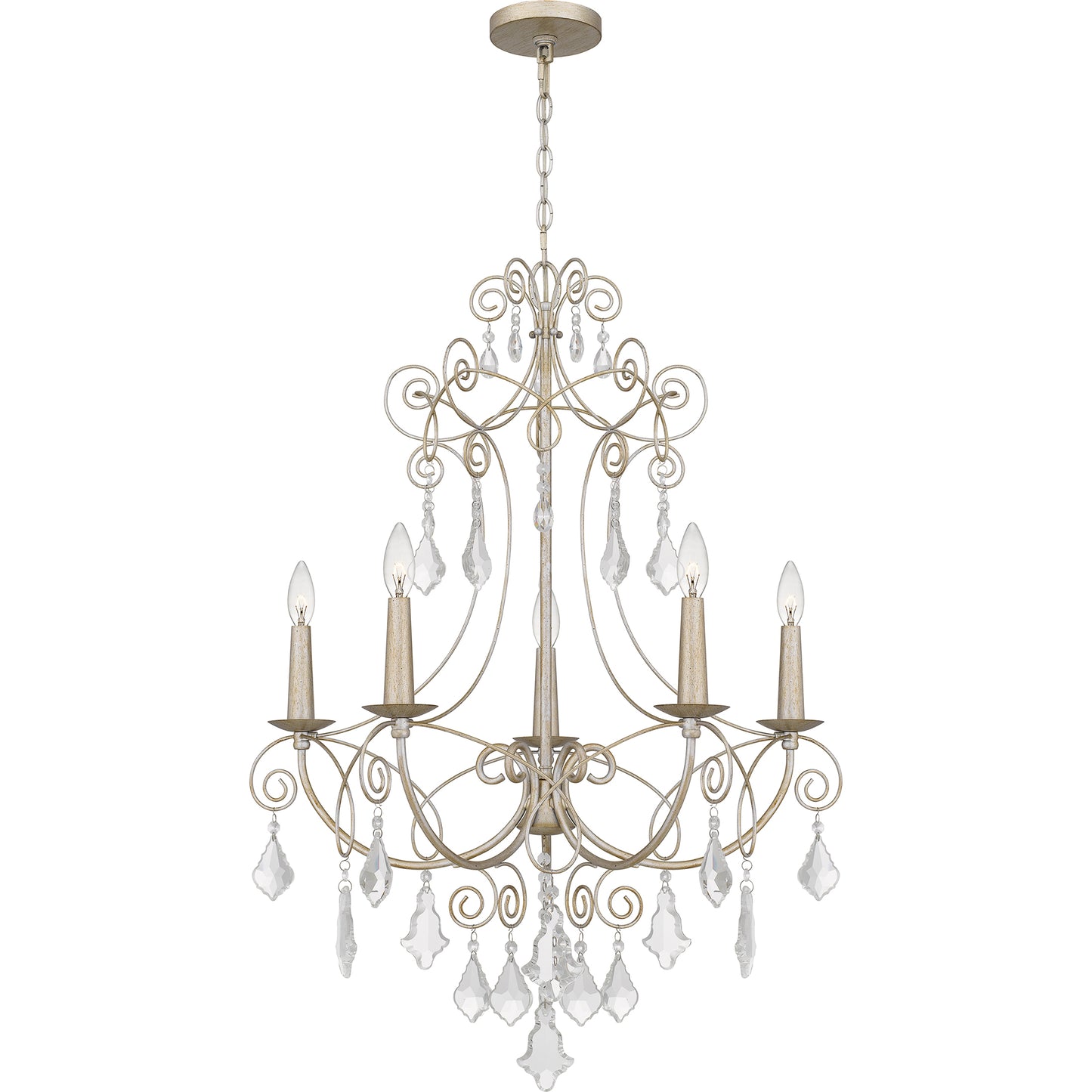 Quoizel Merida 5 Light Chandelier, Vintage Gold - MER5028VG