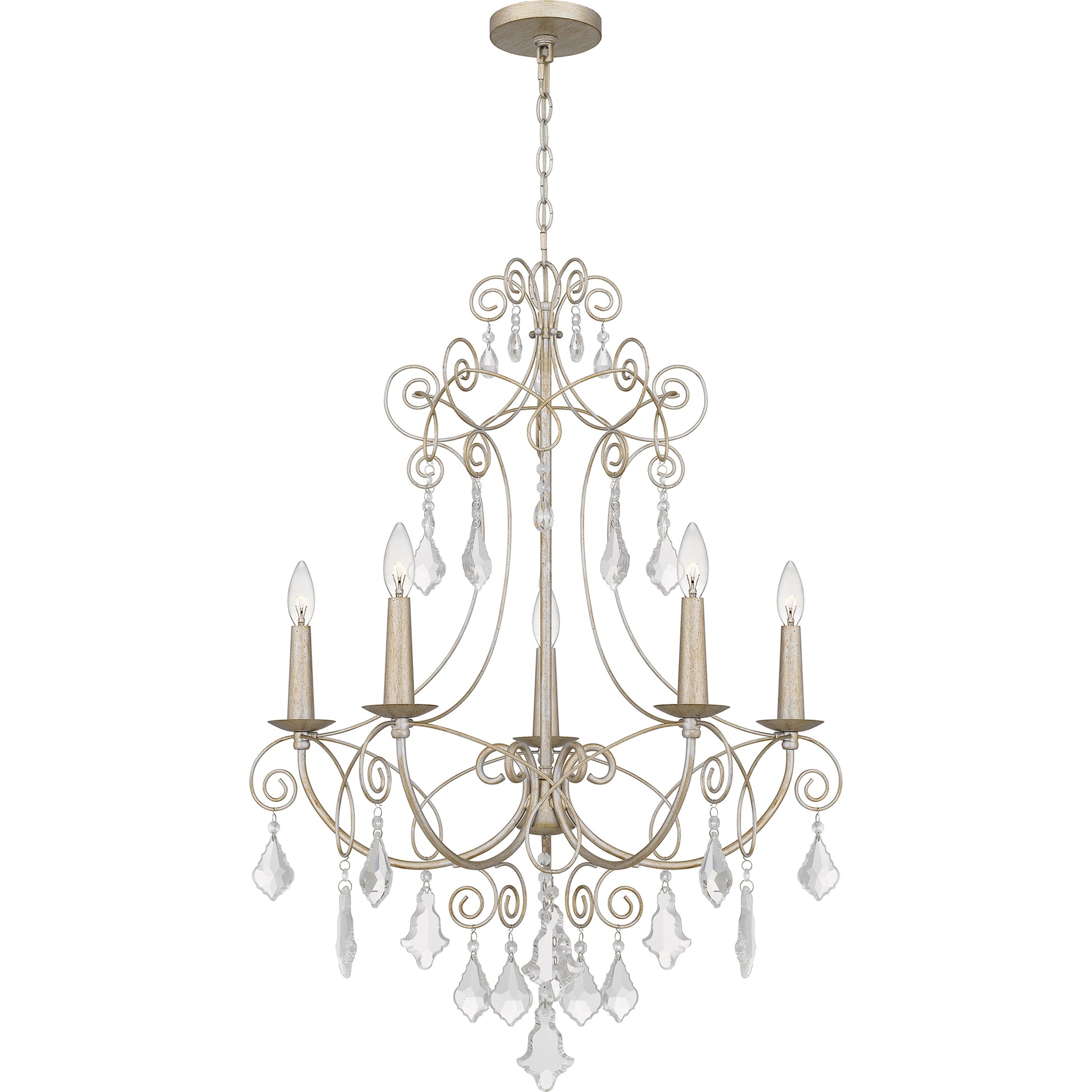 Quoizel Merida 5 Light Chandelier, Vintage Gold - MER5028VG