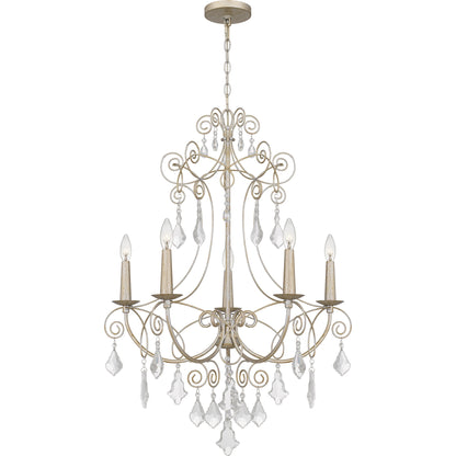 Quoizel Merida 5 Light Chandelier, Vintage Gold - MER5028VG