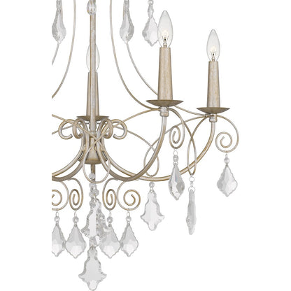 Quoizel Merida 5 Light Chandelier, Vintage Gold