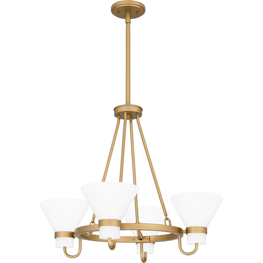 Quoizel Marigold 4 Light Chandelier, Earth Black/Opal Etched - MGD5025EK