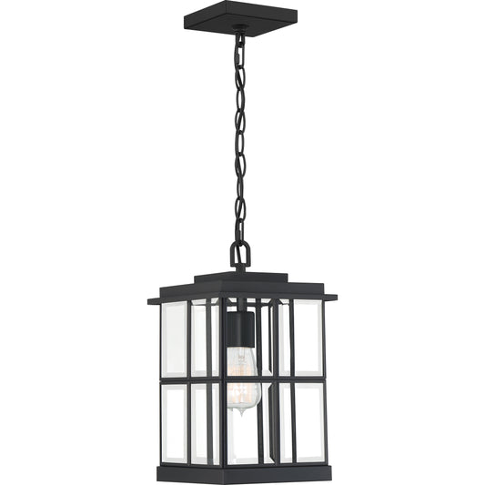 Quoizel Mulligan 1 Light Mini Pendant, Matte Black/Clear Beveled - MGN1508MBK