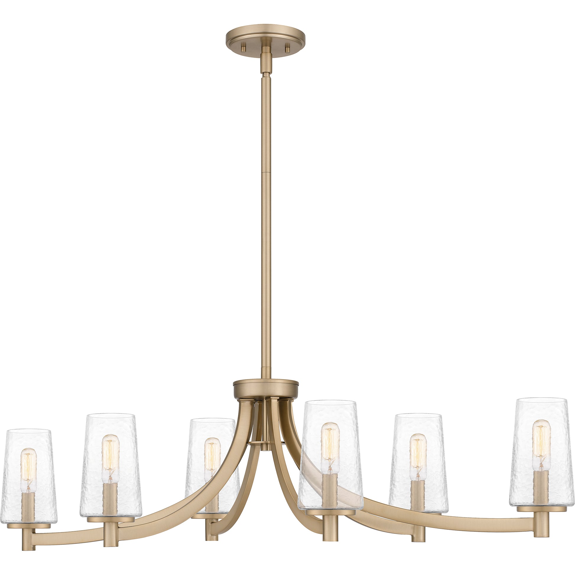 Quoizel Miccio 6 Light Island Light, Bronze Gold/Clear Glacial Glass - MIC638BGD