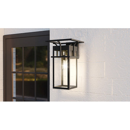 Quoizel Markley 1 Light Outdoor Lantern, Earth Black/Clear