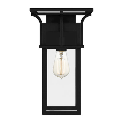 Quoizel Markley 1 Light Outdoor Lantern, Earth Black/Clear