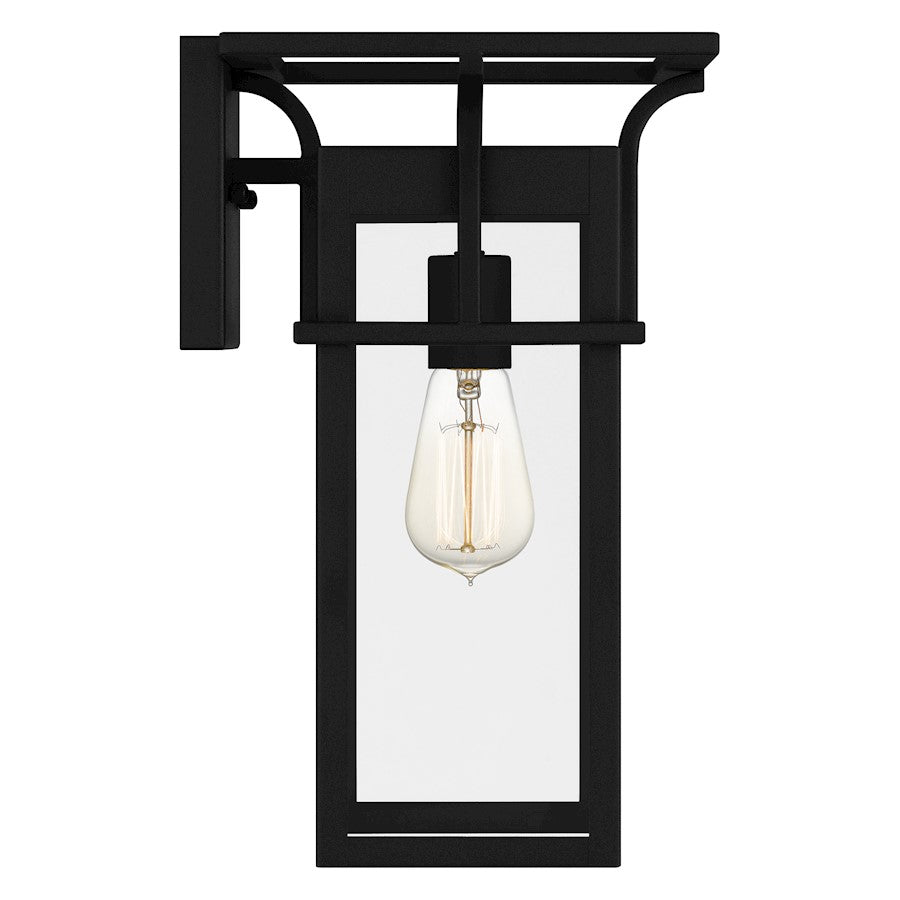 Quoizel Markley 1 Light Outdoor Lantern, Earth Black/Clear