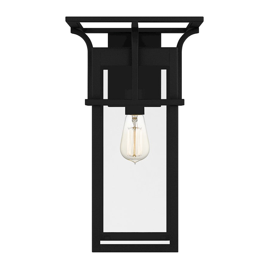 Quoizel Markley 1 Light Outdoor Lantern, Earth Black/Clear