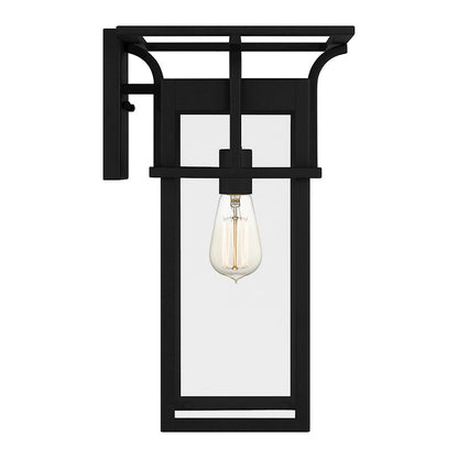 Quoizel Markley 1 Light Outdoor Lantern, Earth Black/Clear