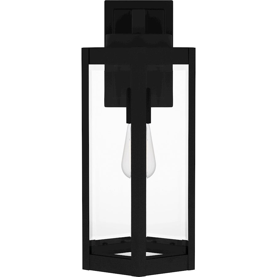 Quoizel Mesnick 1 Light Outdoor Lantern, Black/Clear Beveled