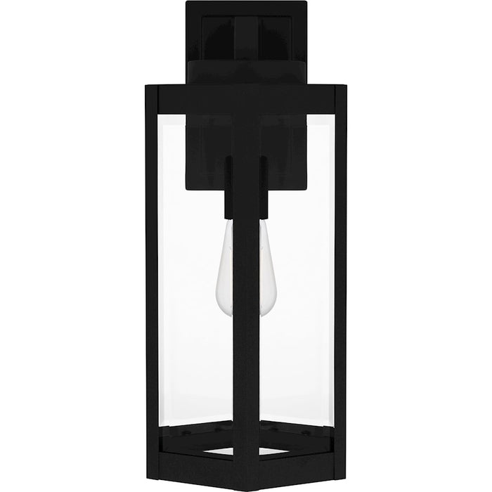 Quoizel Mesnick 1 Light Outdoor Lantern, Black/Clear Beveled