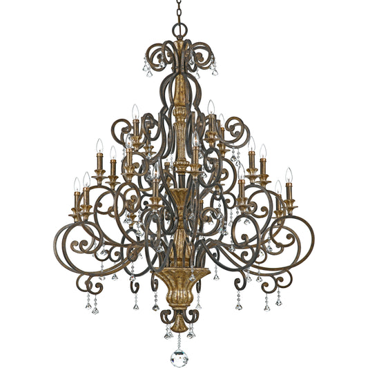 Quoizel 20 Light Marquette Chandelier, Heirloom