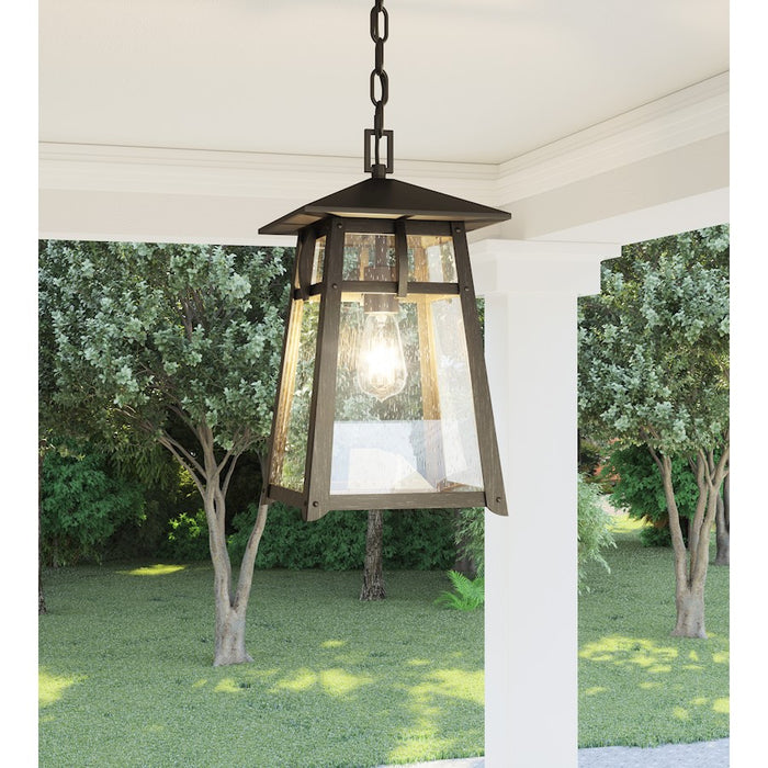 Quoizel Merle 1 Light Mini Pendant, Burnished Bronze/Clear Seeded