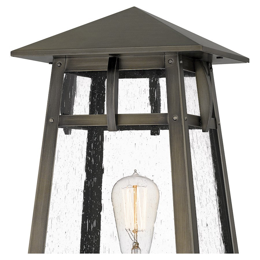 Quoizel Merle 1 Light 17.75" Outdoor Lantern, Burnished Bronze/Seed