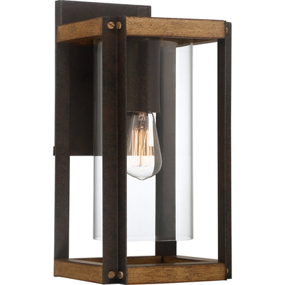 Quoizel Marion Square 7" 1 Light Outdoor Wall Lantern, Black/Clear - MSQ8406RK