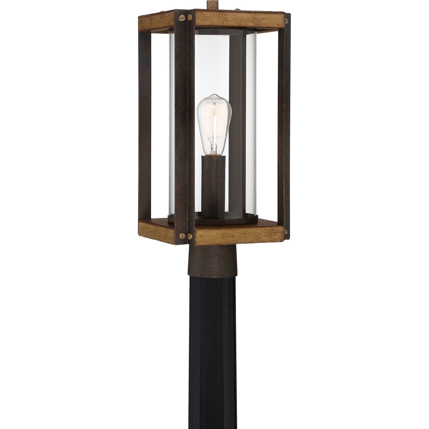 Quoizel Marion Square 1 Light Outdoor Post, Black/Clear - MSQ9009RK