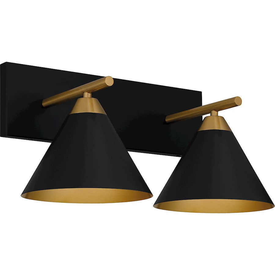 Quoizel Mastro 2 Light Bath Light, Matte Black - MTO8617MBK