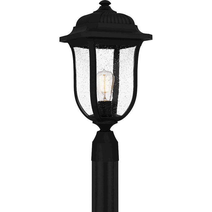 Quoizel Mulberry 1 Light 20" Outdoor Lantern, Black/Clear Seedy