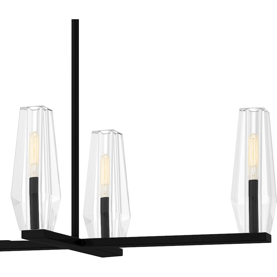 Quoizel Malamute 6 Light Island Light, Matte Black/Clear Crystal