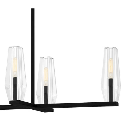 Quoizel Malamute 6 Light Island Light, Matte Black/Clear Crystal