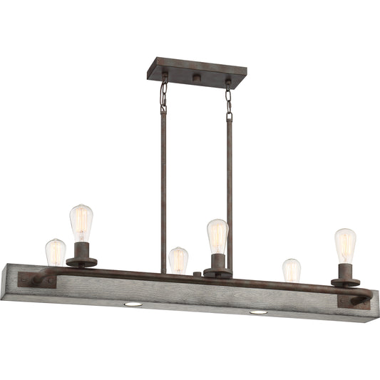 Quoizel Melville Linear 6 Light Chandelier, Iron Gate - MVL642IN