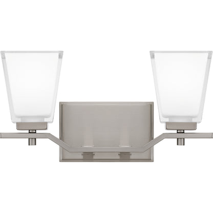 Quoizel Myra 2 Light Bath Vanity, Brushed Nickel - MYR8615BN