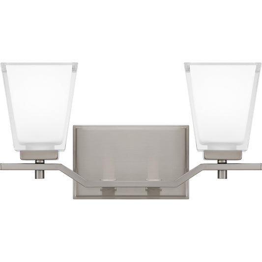 Quoizel Myra 2 Light Bath Vanity, Brushed Nickel - MYR8615BN