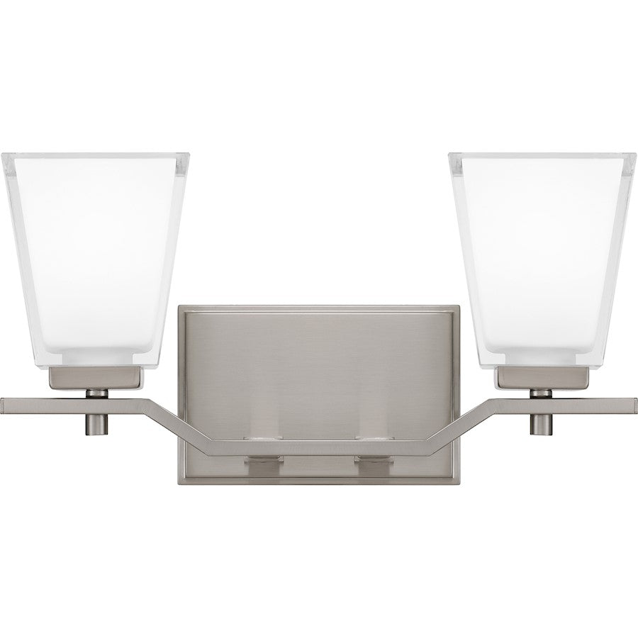 2 Light Bathroom Vanity Light, Brushed Nickel