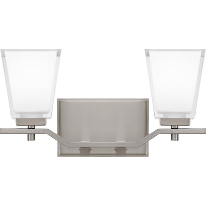 2 Light Bathroom Vanity Light, Brushed Nickel