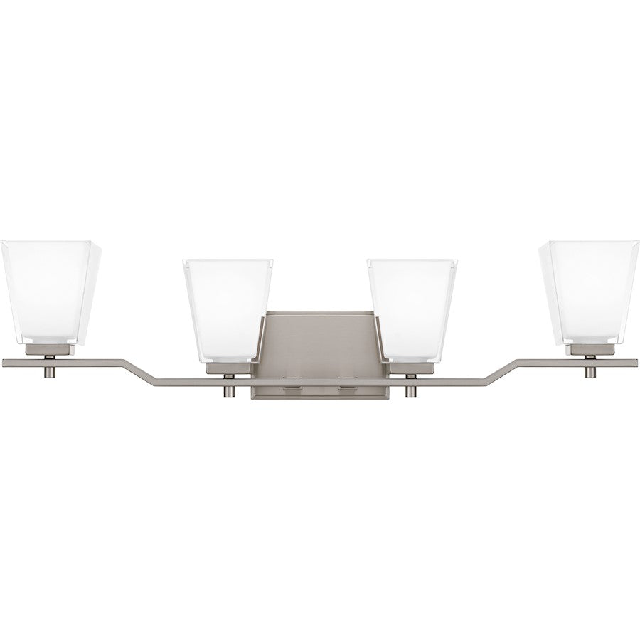 4 Light Bathroom Vanity Light, Brushed Nickel