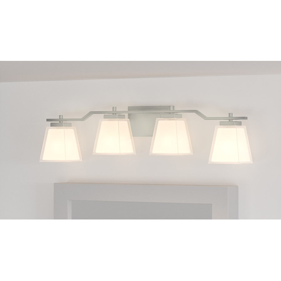 4 Light Bathroom Vanity Light, Brushed Nickel