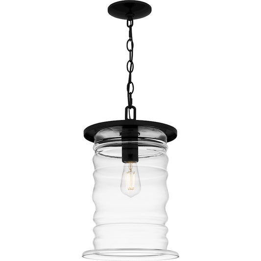 Quoizel Noland 1 Light Mini Pendant, Matte Black/Clear - NAD1510MBK