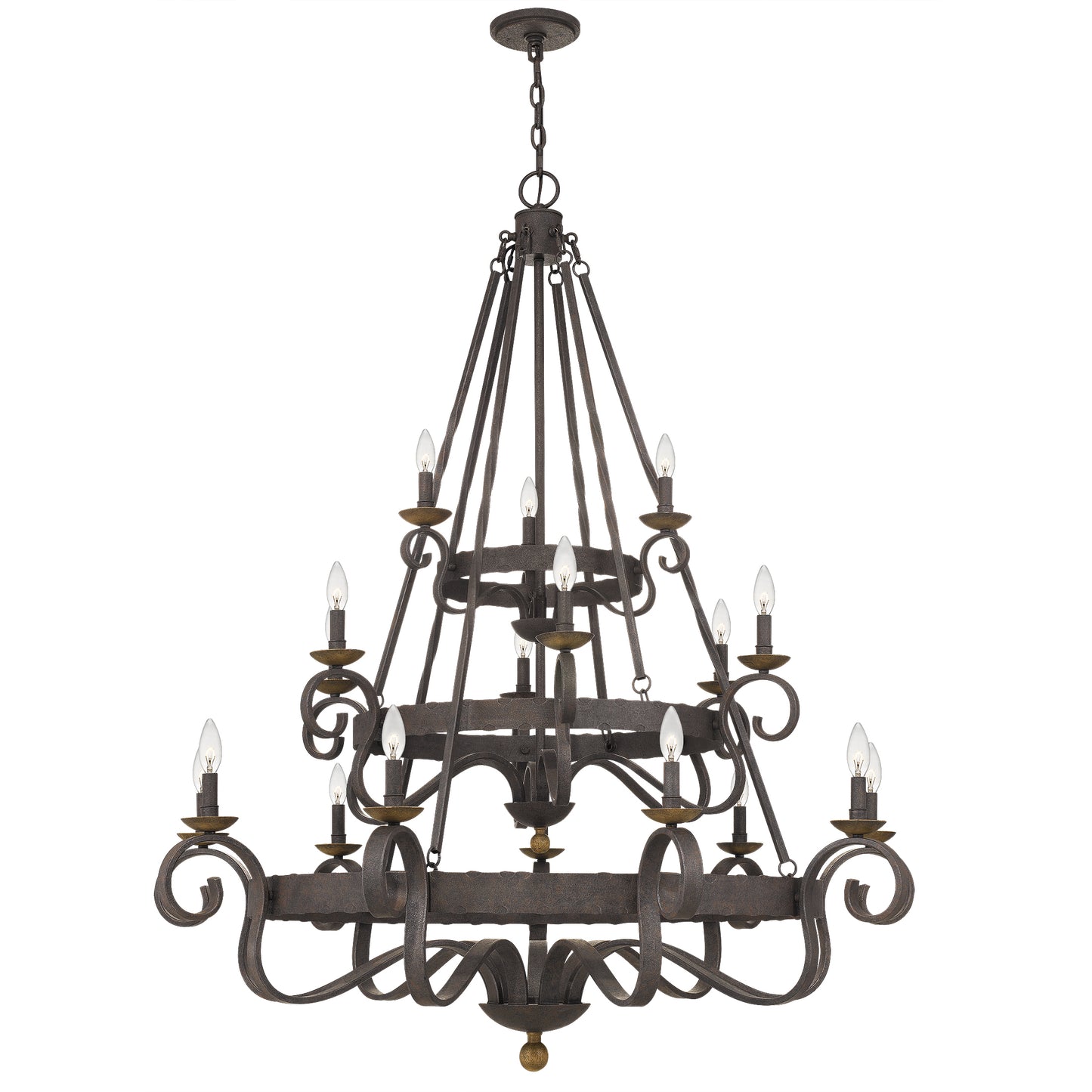 Quoizel Noble 18 Light Chandelier, Rustic Black - NBE5018RK