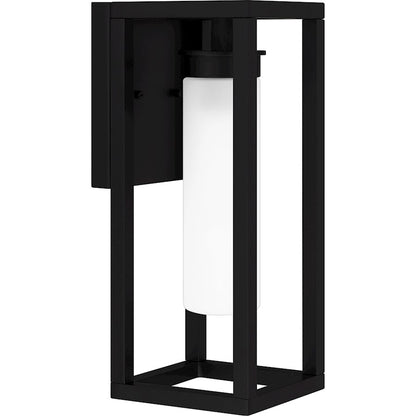 Quoizel Neville 1 Light Outdoor Lantern, Matte Black/Etched