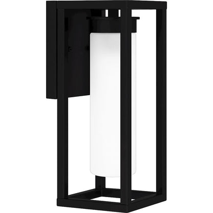 Quoizel Neville 1 Light Outdoor Lantern, Matte Black/Etched