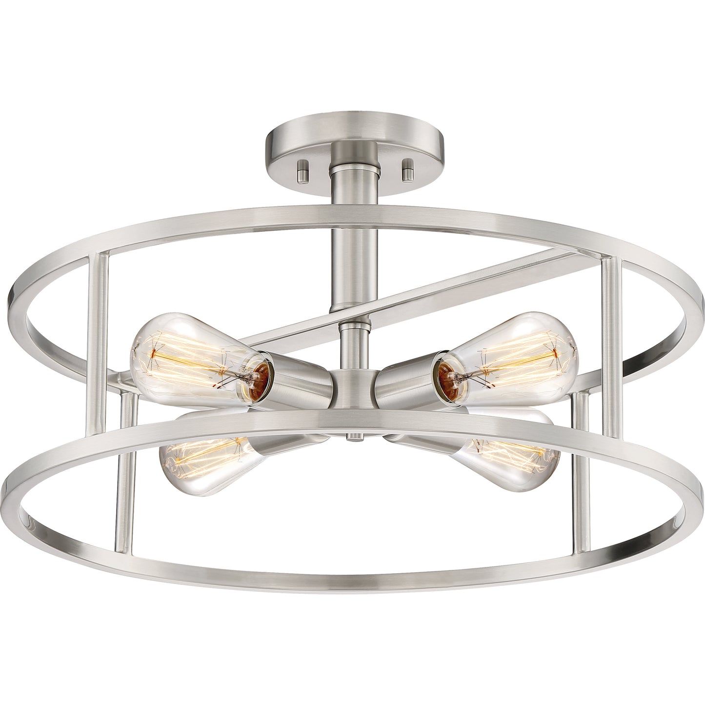 Quoizel New Harbor 4 Light Semi-Flush Mount, Brushed Nickel