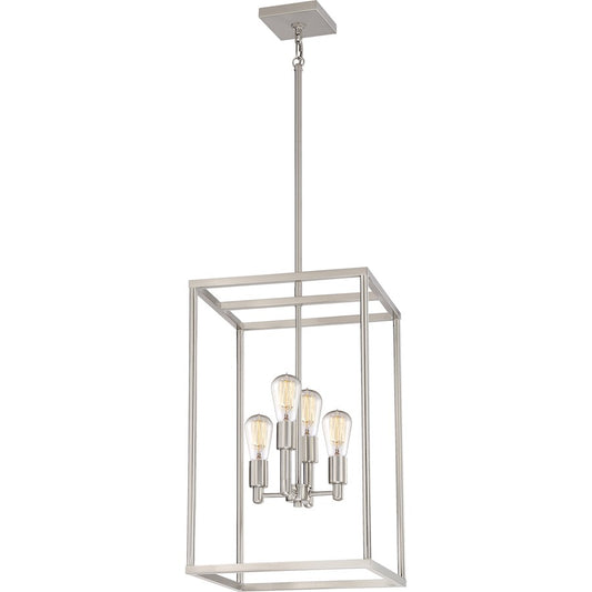 Quoizel New Harbor 4 Light Chandelier, Brushed Nickel